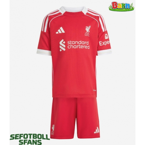Liverpool Hemmaställ Barn 2025-26 Kortärmad (+ Korta byxor)